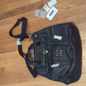 Henri Bendel Black Leather backpack purse